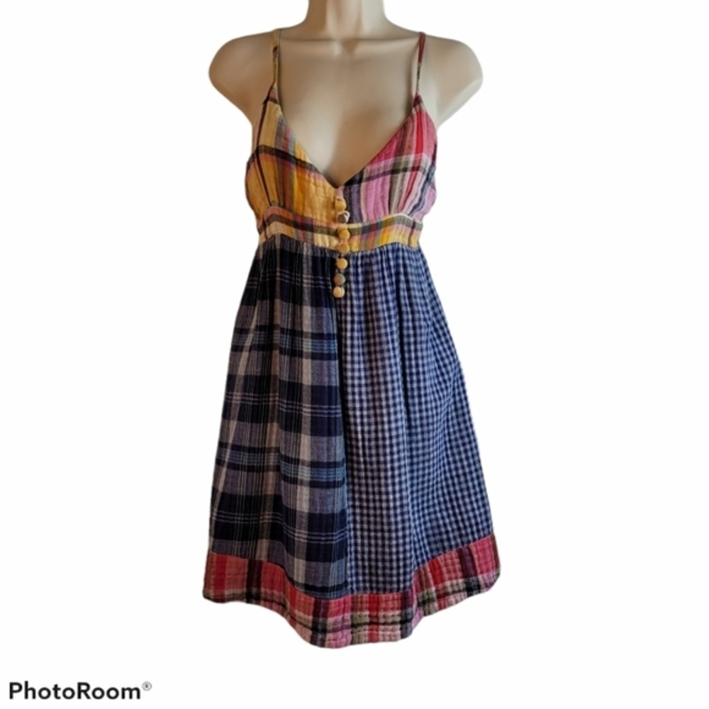 Vintage Havanna halter dress plaids‎ boho M